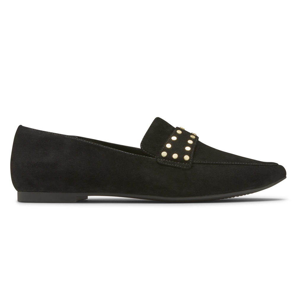 Mocassins Rockport Mulher Pretas - Total Motion Laylani Studded - 12045BYKJ